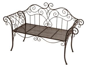Czarno-ciemnobrązowa metalowa ławka ogrodowa Selene – Garden Pleasure