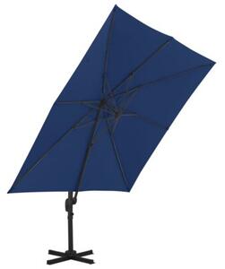 Parasol wiszący z aluminiowym słupkiem, 3x3 m, niebieski