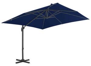 Parasol wiszący z aluminiowym słupkiem, 3x3 m, niebieski