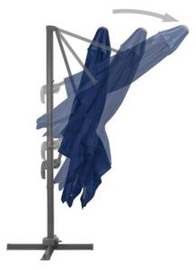 Parasol wiszący z aluminiowym słupkiem, 3x3 m, niebieski