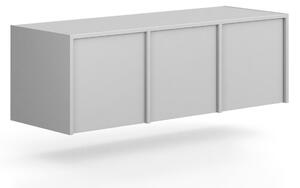 Nadstawka do szaf FRAME, 3x drzwi, 1299 x 450 x 427 mm, PUSH-lock, szara