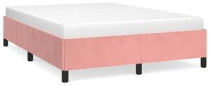 Rama łóżka, różowa, 140x190 cm, aksamitna