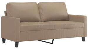 Sofa 2-osobowa z poduszkami, cappuccino, sztuczna skÃ³ra