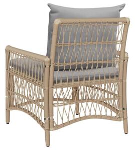 Krzesło ogrodowe z poduszką beżowy 73 x 61 x 77 cm polirattan