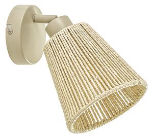 Lampa Ścienna Lindby, Anuva, ściemnialny, beżowy, sypialnia, papier | karton, dworkowy | rustykalny