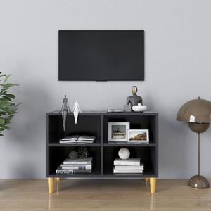 Szafka pod TV z drewnianymi nóżkami, szara, 69,5x30x50 cm