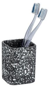 Czarny kubek na szczoteczki Wenko Terrazzo