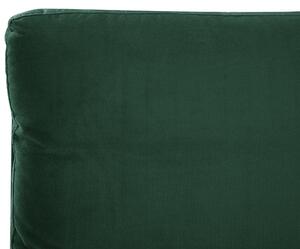 Łóżko 140 x 200 cm tapicerowane welurem ze stelażem i wezgłowiem zielone Melle Beliani
