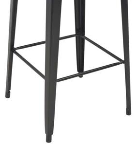 Stolik barowy, czarny, 60x60x108 cm, lite drewno sosnowe i stal
