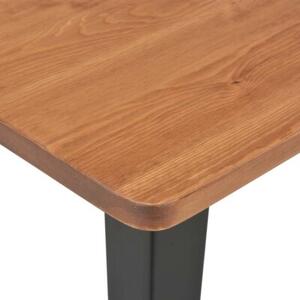 Stolik barowy, czarny, 60x60x108 cm, lite drewno sosnowe i stal