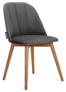 Konsimo Sp. z o.o. Sp. k. Krzesło do jadalni BAKERI 86x48 cm szare/buk KO0078
