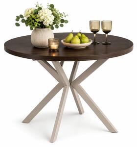 Orzechowy stół okrągły rozkładany 90-190 cm orzech + kaszmir C8-P35