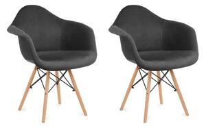 Konsimo Sp. z o.o. Sp. k. ZESTAW 2x Krzesło do jadalni NEREA 80x60,5 cm szare/buk KO0110