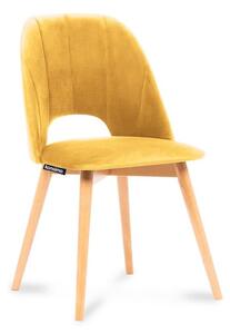 Konsimo Sp. z o.o. Sp. k. Krzesło do jadalni TINO 86x48 cm żółte/buk KO0092