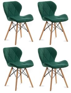 Konsimo Sp. z o.o. Sp. k. ZESTAW 4x Krzesło do jadalni TRIGO 74x48 cm jasnozielone/buk KO0148