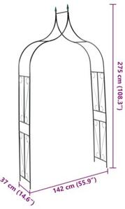 Pergola ogrodowa, ciemnozielona, 142x37x275 cm, żelazna