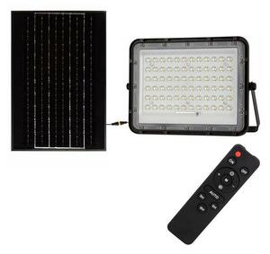 V-Tac LED Zewnętrzny naświetlacz solarny LED/15W/3,2V IP65 6400K czarny + pilot VT1359