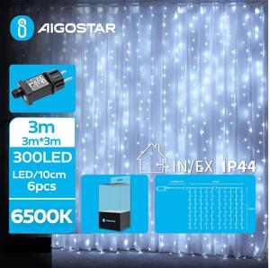Aigostar B.V. Aigostar - LED Zewnętrzny łańcuch świąteczny 300xLED/8 funkcje 6x3m IP44 zimny biały AI0461