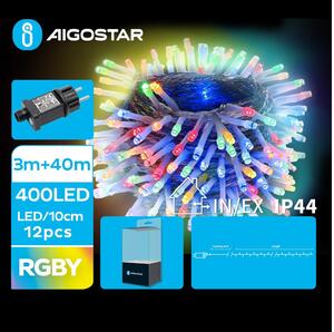 Aigostar B.V. Aigostar - LED Zewnętrzny łańcuch bożonarodzeniowy 400xLED/8 funkcji 43m IP44 wielobarwny AI0492