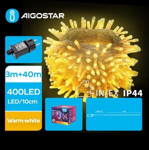 Aigostar B.V. Aigostar - LED Zewnętrzny łańcuch bożonarodzeniowy 400xLED/8 funkcji 43m IP44 ciepła biel AI0486