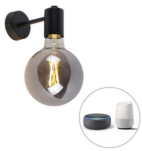 Industrialny Kinkiet / Lampa scienna czarny żarówka WiFi E27 G125 - Facil Oswietlenie wewnetrzne