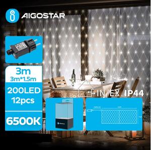 Aigostar B.V. Aigostar - LED Zewnętrzny łańcuch bożonarodzeniowy 200xLED/8 funkcji 6x1,5m IP44 zimna biel AI0500