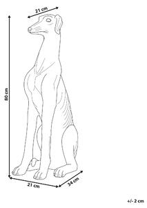 Nowoczesna figurka dekoracyjna podłogowa pies 80 cm srebrna Greyhound Beliani