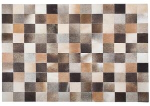 Retro dywan patchwork skóra bydlęca brązowo-beżowy 200 x 300 cm Soke Beliani