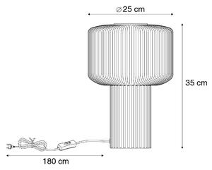 Designerska lampa stołowa z bursztynowego szkła - Andro Oswietlenie wewnetrzne