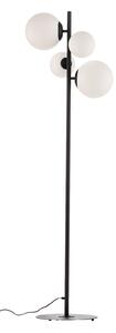 Lampa Podłogowa ALDEX, Dione, czarny, salon, szkło, nowoczesny