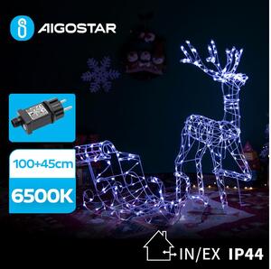 Aigostar B.V. Aigostar-LED dekoracja zewnętrzna LED/3,6W/31/230V 6500K 90/45cm IP44 renifer z saniami AI0558