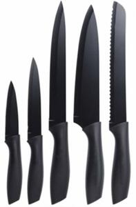 Excellent Houseware 5-częściowy zestaw noży kuchennych, stal, czarny