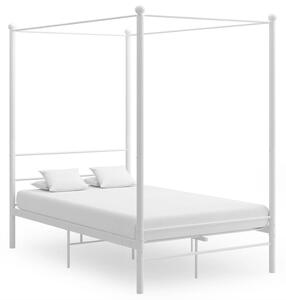 Rama łóżka z baldachimem, biała, metalowa, 120 x 200 cm