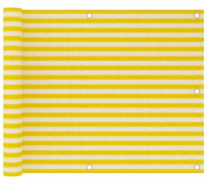 Parawan balkonowy, żółto-biały, 75x300 cm, HDPE