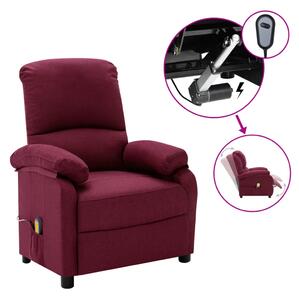 Elektryczny, rozkładany fotel masujący, fioletowy, tkanina