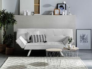Sofa rozkładana biała sztuczna skóra składane podłokietniki funkcja spania Bristol Beliani