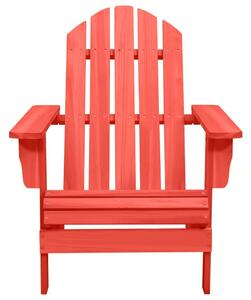 Krzesło ogrodowe Adirondack, lite drewno jodłowe, czerwone