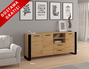 Duża loftowa komoda do salonu 197 cm artisan | Umeblowana.com