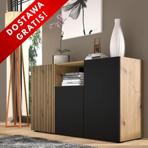 Komoda na ubrania do salonu artisan z czarnym | Umeblowana.com