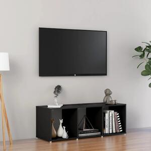 Szafka pod TV, czarna, 107x35x37 cm, płyta wiórowa