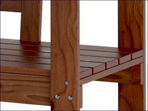 Ławka ogrodowa z drewna w kolorze teak orzech - Armina