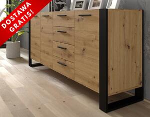 Duża loftowa komoda z szufladami 197cm artisan | Umeblowana.com