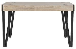 Stół do jadalni brązowoszary industrialny metalowe nogi 130 x 90 cm Cambell Beliani
