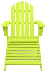 Krzesło ogrodowe Adirondack z podnóżkiem, jodłowe, zielone