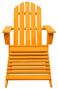 Krzesło ogrodowe Adirondack z podnóżkiem, jodłowe, pomarańczowe