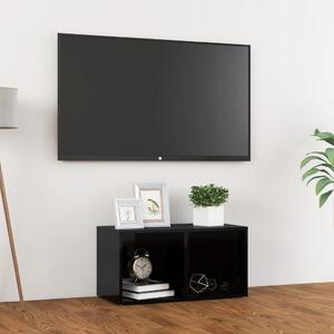 Szafka pod TV, wysoki połysk, czarna, 72x35x36,5 cm