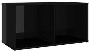 Szafka pod TV, wysoki połysk, czarna, 72x35x36,5 cm, płyta