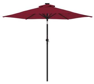 Parasol ogrodowy na stalowym słupku, bordowy, 225x225x212 cm