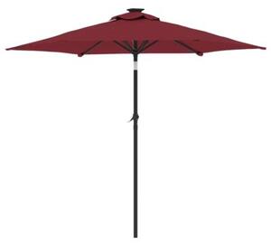 Parasol ogrodowy na stalowym słupku, bordowy, 225x225x212 cm