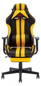 Fotel gamingowy RANKED żółty z podnóżkiem